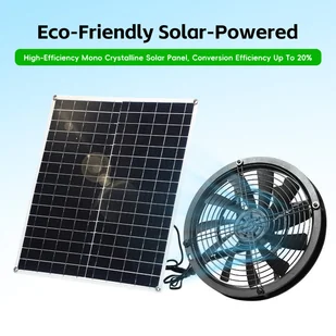 Zestaw wentylatora solarnego 20W do biwakowania na świeżym powietrzu - Akcesoria i części AGD - miniaturka - grafika 1