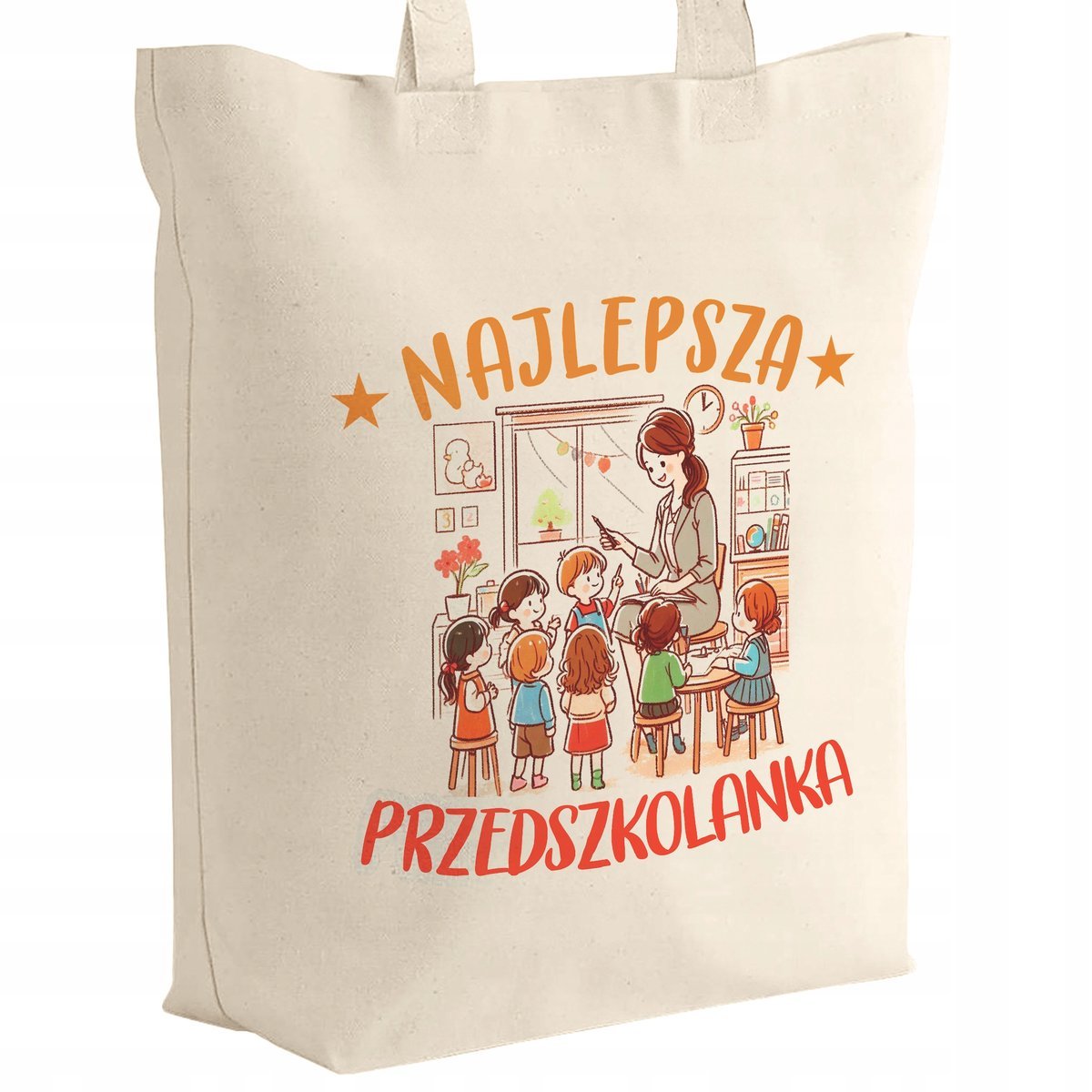 Torba bawełniana z dnem Dzień Nauczyciela Najlepsza Przedszkolanka Prezent