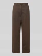 Spodnie damskie - Spodnie o kroju regular fit, szerokość, z mieszanki bawełny, lyocellu i lnu - miniaturka - grafika 1