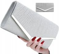 Torebki damskie - Torebka Wieczorowa Srebrna Kopertówka Wizytowa - miniaturka - grafika 1