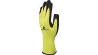 Rękawice robocze - Delta Plus Rękawice dziane z poliestru powlekana pianką lateksową żółto-czarne rozmiar 8 VV73308 VV73308 - miniaturka - grafika 1