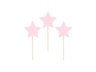 Ciasta i półprodukty do ciast - Pikery Gwiazdki różowe - 10 cm - 6 szt. - miniaturka - grafika 1