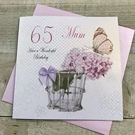 Kartki okolicznościowe i zaproszenia - WHITE COTTON CARDS White Cotton Cards wspaniałą matki do 65. urodziny, ręczne wykonanie, biały PDM65 - miniaturka - grafika 1