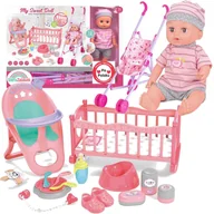 Lalki dla dziewczynek - Interaktywna Lalka Bobas Martynka Z Wózkiem + Kołyska Mówi Po Polsku Sikajaca - miniaturka - grafika 1