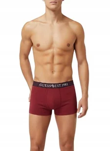 GUESS BOKSERKI MĘSKIE BORDOWE Z ELASTYCZNYM PASKIEM Z NADRUKIEM M GNA - Majtki męskie - miniaturka - grafika 1