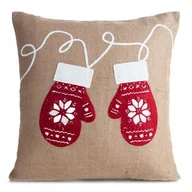 Pozostałe akcesoria świąteczne - Poszewka świąteczna CHP/42 45 x 45 cm beżowo-czerwona - miniaturka - grafika 1