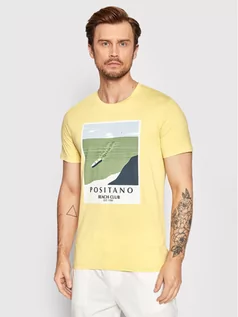 Koszulki męskie - Jones Jack T-Shirt Magazine 12210009 Żółty Regular Fit - grafika 1