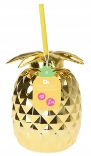 Złoty kubek ananas do picia dla dzieci na imprezy i przyjęcia - Kubki - miniaturka - grafika 1