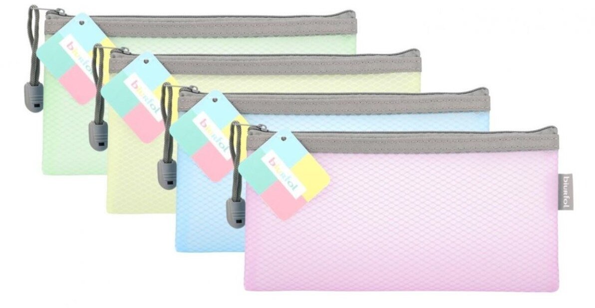 Biurfol Saszetka na zamek DL EVA pastel mix 10szt