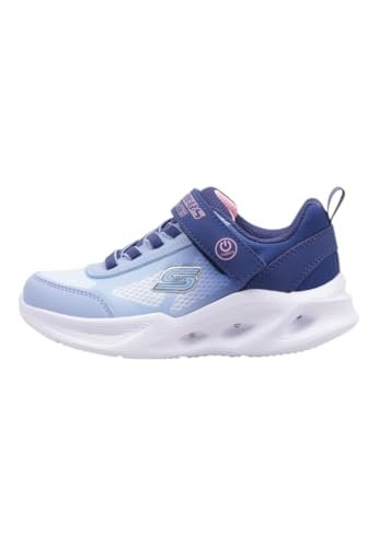 Skechers Dziewczęce Sola Glow Ombre Deluxe sneakersy, Granatowa siateczka, jasnoniebieska cholewka, 30 EU