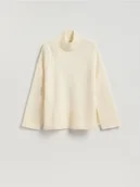 Swetry damskie - Reserved - Wełniany sweter z golfem - złamana biel - miniaturka - grafika 1