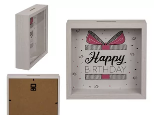 Skarbonka Happy Birthday Urodziny Drewniana ramka - Skarbonki - miniaturka - grafika 1