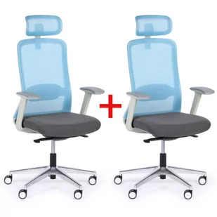 Fotel biurowy, krzesło biurowe Krzesło biurowe JAMES 1+1 GRATIS, niebieski - Fotele i krzesła biurowe - miniaturka - grafika 1