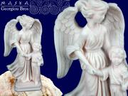 Figurki dekoracyjne - Anioł Stróż z dzieckiem -alabaster grecki - miniaturka - grafika 1