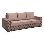 Sofy i kanapy - Sofa pikowana Glamour MARYLIN różowy/srebrne nogi - miniaturka - grafika 1