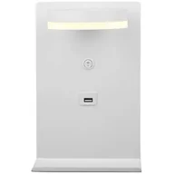 Lampy ścienne - Candellux Lighting biały kinkiet LED z ładowarką USB COMPACT z półką do sypialni przy łóżku 21-76052 - miniaturka - grafika 1
