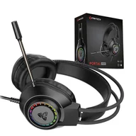 Słuchawki - FANTECH Słuchawki przewodowe PORTAL HQ55 RGB LED Podświetlenie Mikrofon - miniaturka - grafika 1