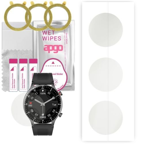 3x folia ochronna hydrożelowa MATOWA do Kumi GW16T Pro - apgo Smartwatch Hydrogel MATTE Protection Ochrona na ekran smartwatcha