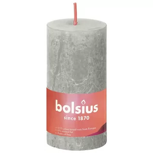 Świece - Bolsius Rustykalne świece pieńkowe Shine, 3 szt., 100x50 mm, szare Sfeerpunt - grafika 1
