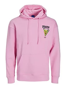 JACK & JONES Męska bluza z kapturem JORTACO Sweat Hood TG z kapturem, różowy (Prism Pink), L, pryzm Pink, L - Bluzy męskie - miniaturka - grafika 1