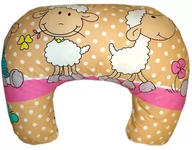 Poduszki do karmienia - Rogal poduszka fasolka dziecięca do karmienia BAWEŁNA - Owce beż - miniaturka - grafika 1