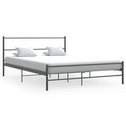 Łóżka - vidaXL Rama łóżka, szara, metalowa, 140 x 200 cm - miniaturka - grafika 1