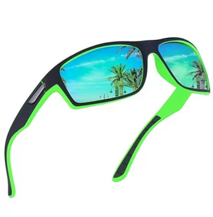 Okulary sportowe lustrzanki zielone polaryzacyjne uniwersalne nerdy unisex - Okulary przeciwsłoneczne - miniaturka - grafika 1