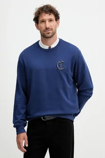 Just Cavalli bluza bawełniana męska kolor granatowy z aplikacją 79OAIT07 CF500 - Bluzy męskie - miniaturka - grafika 1