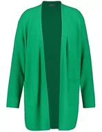 Swetry damskie - Samoon Damski przytulny kardigan z długim rękawem, przecięte ramiona kurtka dzianinowa kardigan jednokolorowy, Montana Green, 54 - miniaturka - grafika 1