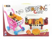 Zabawy w naśladowanie dorosłych - Oryginalny wózek sklepowy z grilem i artykułami spożywczymi . - miniaturka - grafika 1