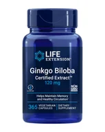 Suplementy naturalne - Life Extension, Ginkgo Biloba Certified Extract, 120mg, 365 kaps. - miniaturka - grafika 1