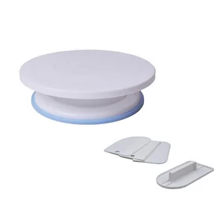 Talerz Patera Obrotowa Do Dekorowania Tortów 28 cm + Packa + Szpatułki - Tace i patery Talerz Patera Obrotowa Do Dekorowania Tortów 28 cm + Packa + Szpatułki - Tace i patery - miniaturka - grafika 1