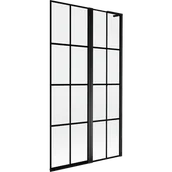 Parawany nawannowe - Mexen Mist L parawan nawannowy 2-skrzydłowy prawy 100 x 150 cm, czarna kratka, czarny - 8A9L-100-011-70-77-P - miniaturka - grafika 1