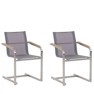 Beliani Zestaw 2 krzeseł ogrodowych szary COSOLETO - Fotele i krzesła ogrodowe - miniaturka - grafika 1