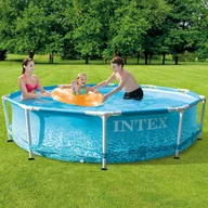 Baseny ogrodowe - vidaXL Intex Basen Beachside z metalową ramą, 305x76 cm - miniaturka - grafika 1