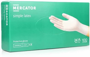 Mercator rękawice LATEKS rozmiar: S Białe 100 sztuk (VAT 23%) - Rękawiczki jednorazowe - miniaturka - grafika 1