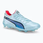 Piłka nożna - Buty piłkarskie męskie PUMA King Ultimate FG/AG silver sky/puma black/fire orchid - miniaturka - grafika 1