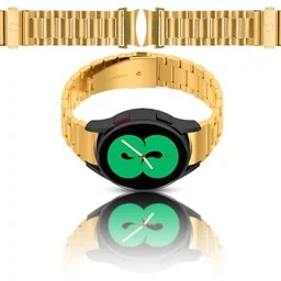 Bizon Pasek ze stali nierdzewnej Strap Watch Aura do Samsung Galaxy Watch FE/7/6/6 Classic/5/5 Pro/4/4 Classic, złoty - Akcesoria do smartwatchy - miniaturka - grafika 1