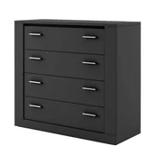 Komody - Komoda do salonu, sypialni, 4 szuflady, Idea, 100x42x90 cm, czarny, mat - miniaturka - grafika 1
