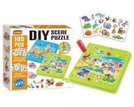 Klocki - Puzzle konstrukcyjne + śrubokręt, 105 elementów - zwierzęta - miniaturka - grafika 1