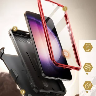 Oryginalne Etui SAMSUNG GALAXY S24 Supcase Unicorn Beetle Pro 2-set czerwone - Etui i futerały do telefonów - miniaturka - grafika 5