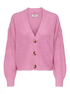 ONLY Damska kurtka z dzianiny Onlcarol Nice L/S Cardigan KNT Noos, Begonia Pink, L - Kurtki damskie - miniaturka - grafika 1