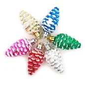 Bombki - Bombki choinkowe nietłukące się szyszki komplet 6 sztuk kolorowe - miniaturka - grafika 1