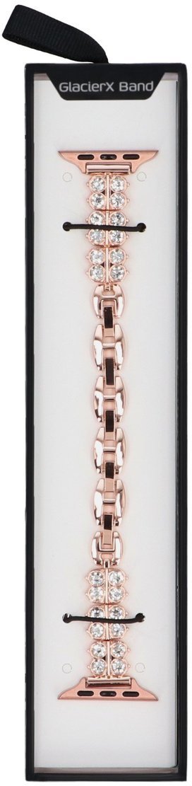 GlacierX bransoleta do smartwatcha Zirconia Clover Chain Bracelet Rose Gold do Apple Watch 38/40/41mm kolor Różowe Złoto