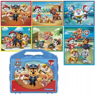 CLEMENTONI KLOCKI PUZZLE PSI PATROL 20 elementów w walizce UŁÓŻ 6 OBRAZKÓW - Klocki - miniaturka - grafika 1