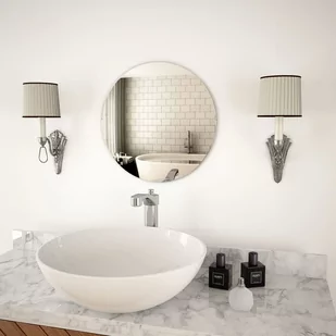 vidaXL Lustro ścienne, 40 cm, okrągłe, szklane - Lustra - miniaturka - grafika 1
