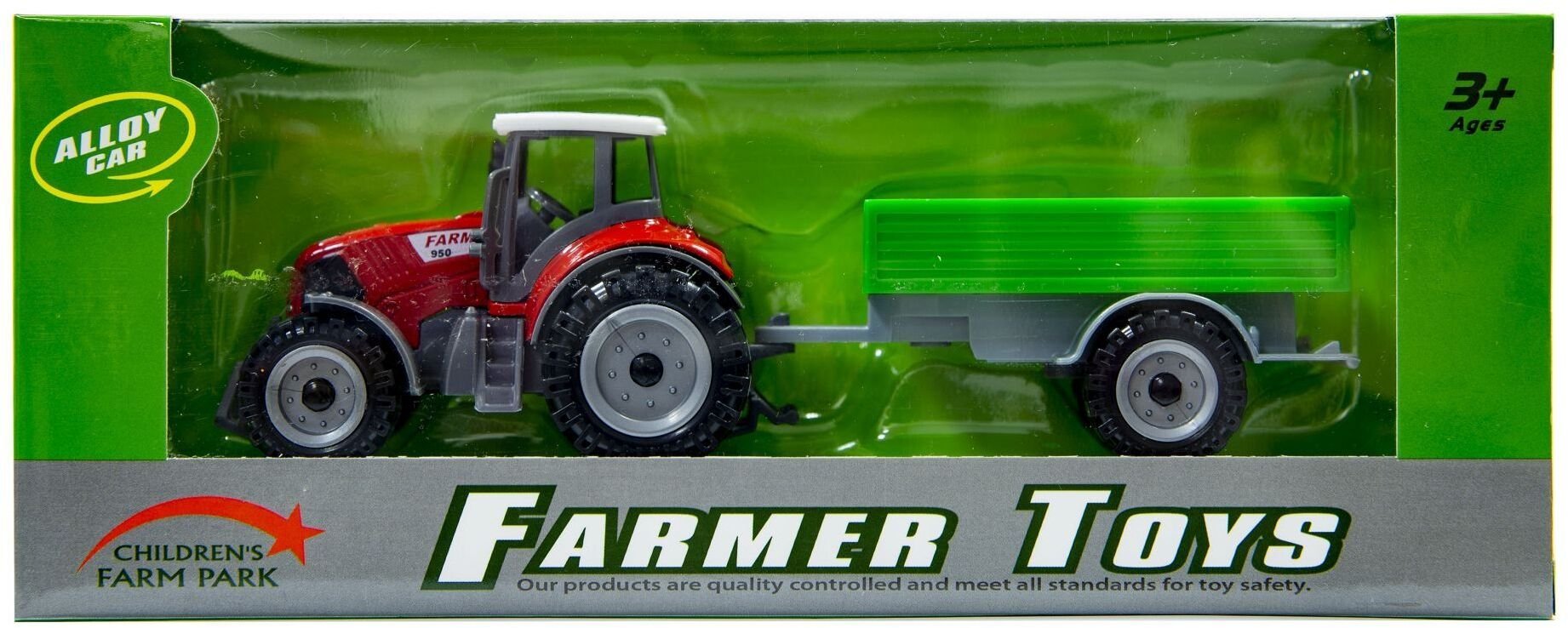 Kathay Haster Traktor z przyczepą czerwony
