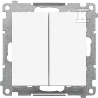 Wyłączniki światła i elektryczne - Łącznik krzyżowy podwójny bez piktogramu (moduł) 10 AX, 250 V~, szybkozłącza: Biały mat, SIMON55 - miniaturka - grafika 1