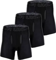 Majtki męskie - UNDER ARMOUR bokserki męskie, 3-pak - Performance Tech Boxer Briefs, stretch, gładkie czarne M - miniaturka - grafika 1