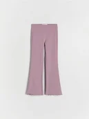 Spodnie i spodenki dla dziewczynek - Reserved - Legginsy flare - fioletowy - miniaturka - grafika 1